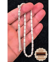 Gümüş Tesbih Kapsül Kesim Erkek Gümüş Tesbih 925 Ayar ST383
