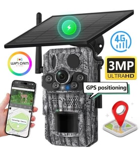 3 Sensörlü GPS 4G Sim Kartlı Solar Foto Kapan Kamera