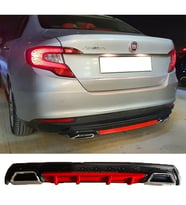 Fiat Egea Sedan Kırmızı Difüzör Çiftli Kare Egzoz Görünümlü D Tip Difizör