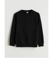 LCW Kids Siyah Bisiklet Yaka Erkek Çocuk Sweatshirt