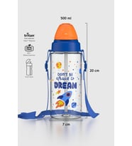 Renga Sonic Air Desenli 500 ml Askılı Pipetli Tritan Çocuk Matara 912058 Pembe-Mint (Mavi-Turuncu)
