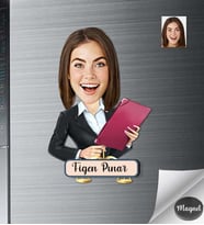 Kişiye Özel Avukat Kadın Ahşap Magnet -3