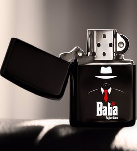 BK Gift Kişiye Özel Godfather Baba Tasarımlı Renkli Baskılı Benzinli Siyah Metal Çakmak-17