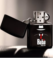 BK Gift Kişiye Özel Godfather Baba Tasarımlı Renkli Baskılı Benzinli Siyah Metal Çakmak-17