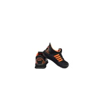 SİA ÇANTA CANBYAQUA LASTİK BAĞCIKLI ORTAPEDİK  & ANATOMİK SAĞLAM KAYMAZ TABANLI NEFES ALAN UNISEKS ÇOCUK SPOR AYAKKABISI (Siyah - Turuncu)