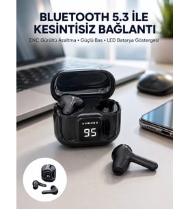 Northcity Ultrapods Pro Bluetooth Kulaklık - Extra Bass, ENC ve 5.3 Bağlantı ile Kesintisiz Müzik Deneyimi