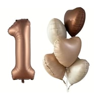 Karamel Kalpli 1 Yaş Folyo Balon Set