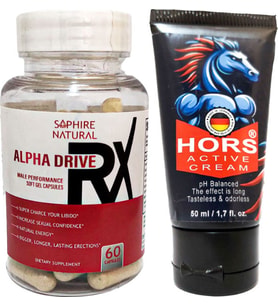 Alpha Drive Rx Erkeklere 60 Lı Soft Jel Formunda Özel Karışım + Hors Active Cream 50 ml Erkek Katılaştırıcı