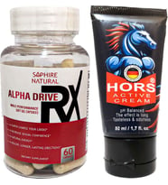 Alpha Drive Rx Erkeklere 60 Lı Soft Jel Formunda Özel Karışım + Hors Active Cream 50 ml Erkek Katılaştırıcı