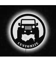 Kişiselleştirilebilir Jeep Tasarımlı Led Mdf Duvar Tablosu, 6mm Ahşap Duvar Dekoru