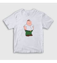 Presmono Unisex Çocuk Beyaz Peter Griffin V2 Family Guy T-Shirt 300797tt