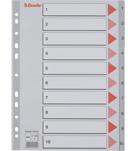 1-10 Rakam Separatör, A4, Gri, 100105