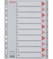 1-10 Rakam Separatör, A4, Gri, 100105