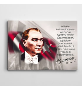Atatürk Öğretmenler Kanvas Tablo