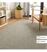 Ocean Home Textile Yıkanabilir Saçaklı Buklet Gri Renk Halı Kilim 120 x 180 cm