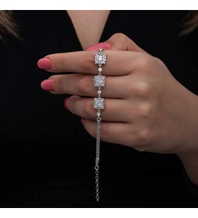 pilelistore ​925 Ayar Gümüş Baget Taşlı Kadın Bileklik