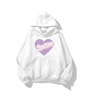 Trendiz Unisex Barbie Kalp Sweatshirt Beyaz