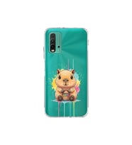 Redmi 9T ile Uyumlu Splash Kapibara Tasarımlı Şeffaf Silikon Kılıf