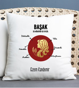 Kişiye Özel Başak Burcuna Hediye Kare Yastık