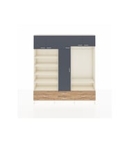 Arges Dolap 18 Raflı 4 Çekmeceli Tek Askılı 220x30x243 Aytaşı-Antrasit/Çam