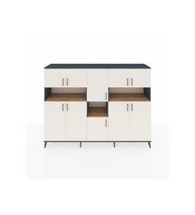 Hyperion Dolap 14 Raflı 10 Kapaklı 220x44x163 Antrasit-Aytaşı/Çam