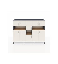 Hyperion Dolap 14 Raflı 10 Kapaklı 220x44x163 Antrasit-Aytaşı/Çam