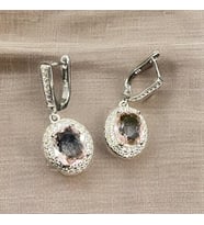 Zirkon Dizme Taşlı Vintage 925 Ayar 1. Kalite İthal Kadın Gümüş Küpe