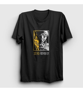 Presmono Unisex Siyah Eren Yeager Anime Attack On Titan T-Shirt 357893tt