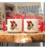 Kişiye Özel İsimli Powerpuff Girls Tasarımlı T kupa Bardak