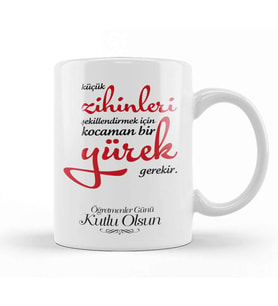 Öğretmenler Günü Öğretmene Hediye 014 Kupa Bardak Porselen