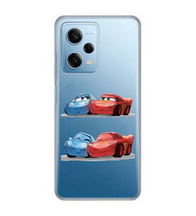 Redmi Note 12 Pro 5G Uyumlu Mcqueen ve Sally Tasarımlı Şeffaf Telefon Kılıfı