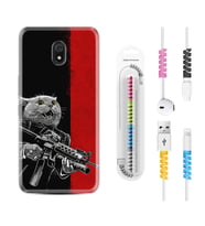 Xiaomi Redmi 8A 8 Pro 9C 9T 10C 11T Pro Kılıf Kablo Koruma Spiral Silikon Çılgın Kedi 1674