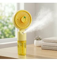 Şarjlı Mini El Vantilatörü – Su Püskürtmeli Nemlendirici Fan, Taşınabilir, 3 Kademeli Soğutma