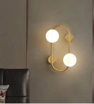 Livia Camlı Duvar Aplik 3213-W73-2R-LZ (Eskitme Altın)