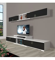 Decoraktiv Flex 5 Mdf Gold Tv Ünitesi Tv Sehpası - Beyaz Siyah (Siyah - Beyaz)