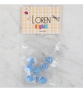 Loren Crafts 8 li Şeffaf Mavi Çilek Düğme - 264