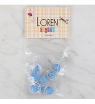 Loren Crafts 8 li Şeffaf Mavi Çilek Düğme - 264
