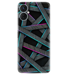 Tecno Spark 9T Kılıf Silikon Desen Özel Seri Gri Zigzag 1706