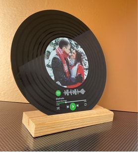 Kişiye Özel Spotify Barkodlu Siyah Plak