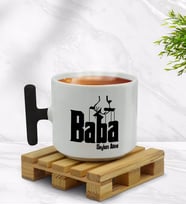 BK Gift Kişiye Özel Baba Godfather Tasarımlı Siyah T Kulplu Middle Kupa Bardak-5