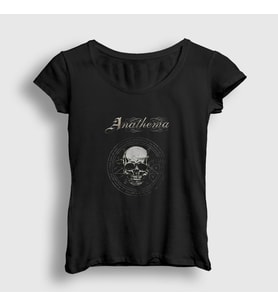 Presmono Kadın Siyah Skull Anathema T-Shirt 9817tt
