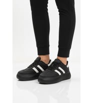 Ayakmod Siyah Beyaz Yüksek Taban Bağcıklı Unisex Sneaker DVS-01 Z