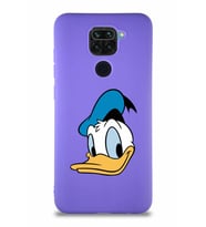 Xiaomi Redmi Note 9 Soft Premier Kapak Donald Duck-B Tasarımlı Silikon Kılıf - Mor (Şeffaf)