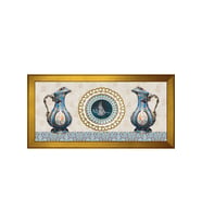 Etnik Motifli Kanvas Tablo 80 x 110 cm Gold Çerçeve
