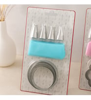 Pasta Süsleme Seti 8 Parça (Krema Torbası, Metal Uçlar, Kurabiye Kalıpları)