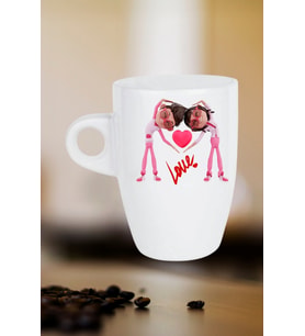Mutlu Çiftler Love Baskılı Hediye Kupa Bardak Porselen Latte Filtre Kahve Fincanı