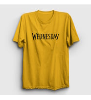Presmono Unisex Sarı Logo Wednesday Addams Family Addams Ailesi T-Shirt 365311tt (Sarı)