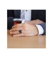 Siyah Zirkon Taşlı 925 Ayar Gümüş Erkek Yüzük