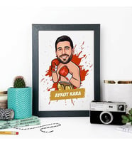 Kişiye Özel Boksör Karikatürlü Çerçeve