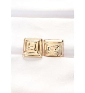 Pirinç Gold Renk Kare Form Küpe TJ-BKP8879